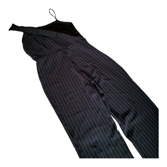 Asymmetrical Pinstripe Jumpsuit Size Small - Picture 4 of 7
